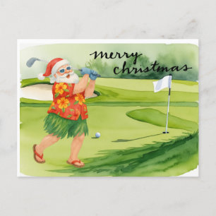 Cartes Pour Fêtes Annuelles Golf Santa Claus golfeur Thème de Noël
