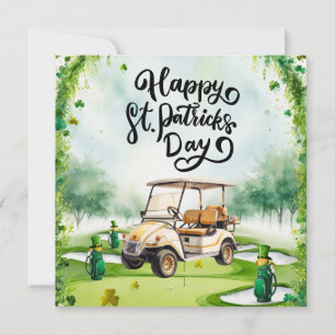 Cartes Pour Fêtes Annuelles Golf St. Patrick jour de l'eau-forte
