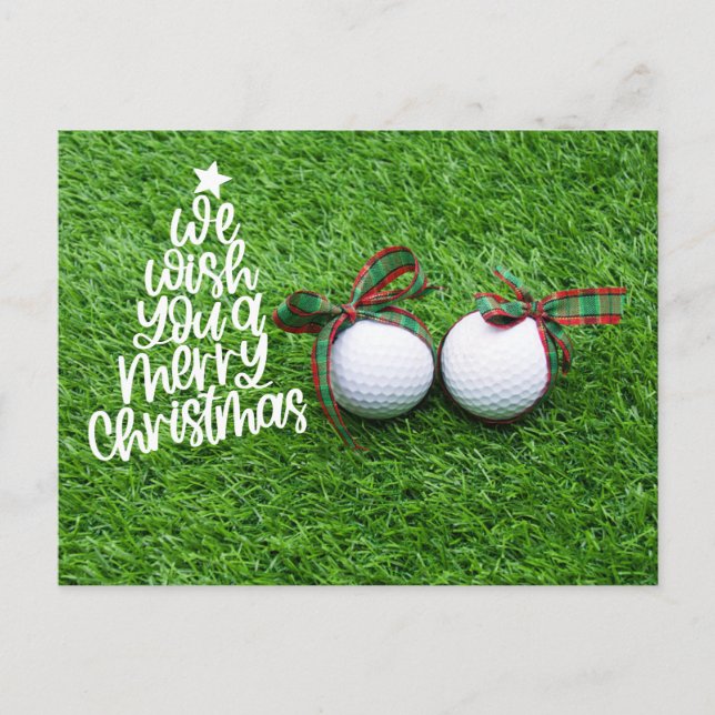 Cartes Pour Fêtes Annuelles Golf sur le thème de Noël pour golfeur (Devant)