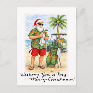 Cartes Pour Fêtes Annuelles Golf sur le thème de Noël pour golfeur sur le parc