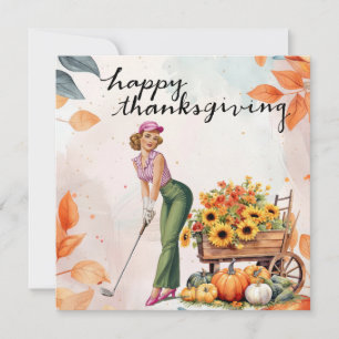 Cartes Pour Fêtes Annuelles Golf Thanksgiving Accueil d'automne pour Golfer