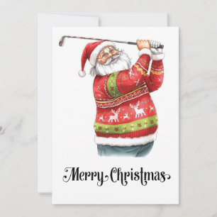 Cartes Pour Fêtes Annuelles Golf Ugly Sweater thème pour golfer Christmas