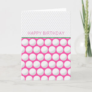 Cartes Pour Fêtes Annuelles Golfer Joyeux Anniversaire Propre Message Pink Mod