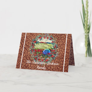 Cartes Pour Fêtes Annuelles Golfeurs stylés Masculine Brown Faux Leather Xmas