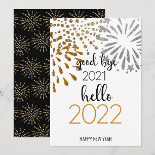 Cartes Pour Fêtes Annuelles Good Bye 2021 Bonjour 2022   Festive