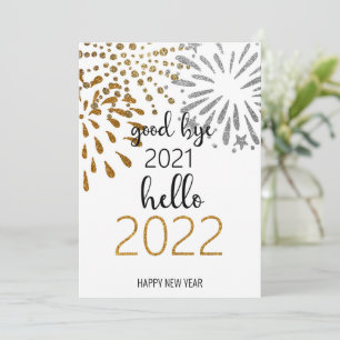Cartes Pour Fêtes Annuelles Good Bye 2021 Bonjour 2022   Feu d'artifice du Nou