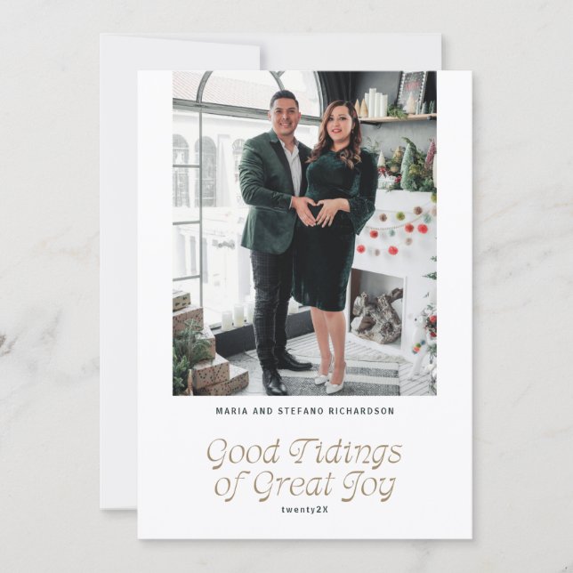 Cartes Pour Fêtes Annuelles Good Tidings of Great Joy Photo Christmas Card (Devant)
