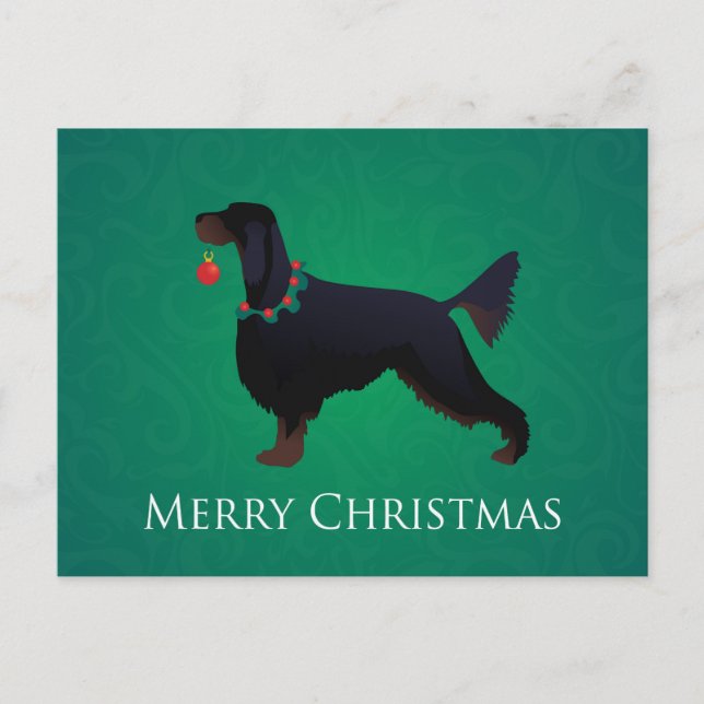 Cartes Pour Fêtes Annuelles Gordon Setter Joyeux Noël Design (Devant)
