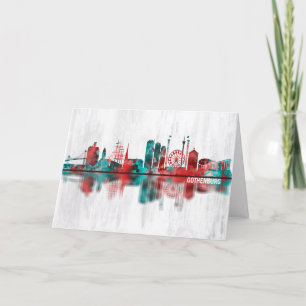 Cartes Pour Fêtes Annuelles Göteborg Suède Skyline