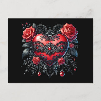 Cartes Pour Fêtes Annuelles Gothic Valentine Heart Postcard