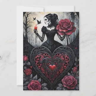 Cartes Pour Fêtes Annuelles Gothic Victorian Valentine's Day Hearts Roses