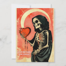 Gothique Saint-Valentin Sombre Faucheuse avec Cœur