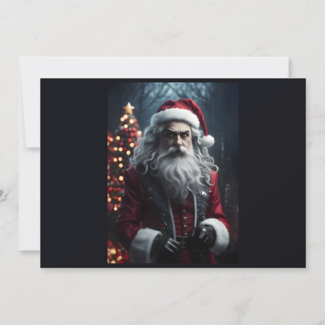 Cartes Pour Fêtes Annuelles Gothique sombre Père Noël Alternative de Noël (Devant)