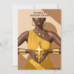 Cartes Pour Fêtes Annuelles Grâce & Force 2 Corinthiens 12:9 Foi Art
