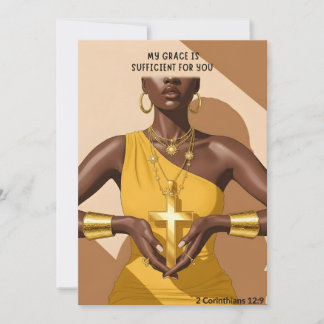 Cartes Pour Fêtes Annuelles Grâce & Force 2 Corinthiens 12:9 Foi Art