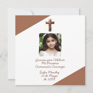 Cartes Pour Fêtes Annuelles Gracias por Celebrar Mi Primera Comunión con Foto