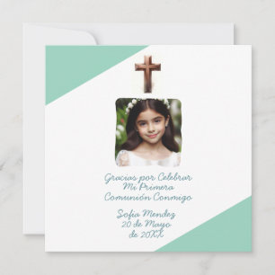 Cartes Pour Fêtes Annuelles Gracias por Celebrar Mi Primera Comunión con Foto
