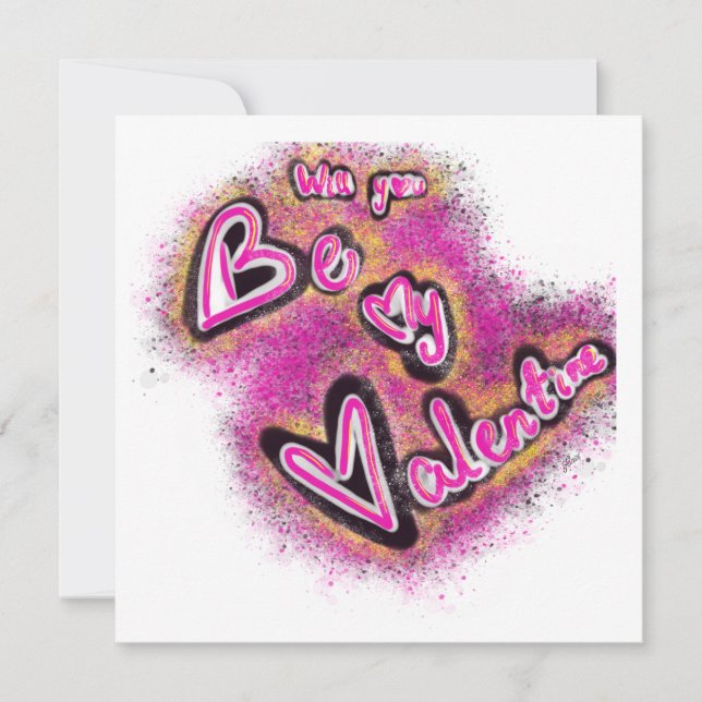 Cartes Pour Fêtes Annuelles Graffiti de Valentine (Devant)