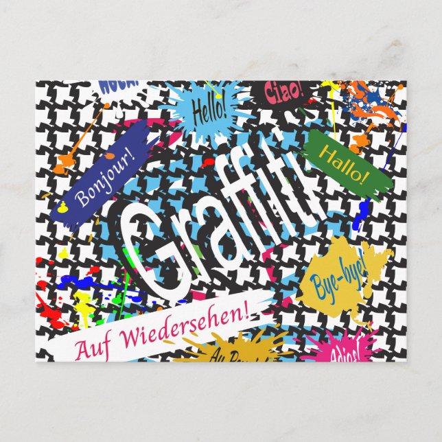 Cartes Pour Fêtes Annuelles Graffiti de voeux (Devant)