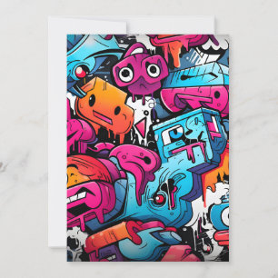 Cartes Pour Fêtes Annuelles Graffiti Street Art Splash