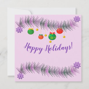 Cartes Pour Fêtes Annuelles Grain de Noël avec des boules de décoration coloré