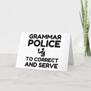 Cartes Pour Fêtes Annuelles Grammar Police À Corriger Et Servir Funny