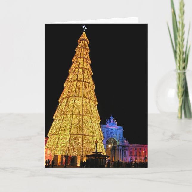 Cartes Pour Fêtes Annuelles Grand arbre de Noël de l'Europe (Devant)