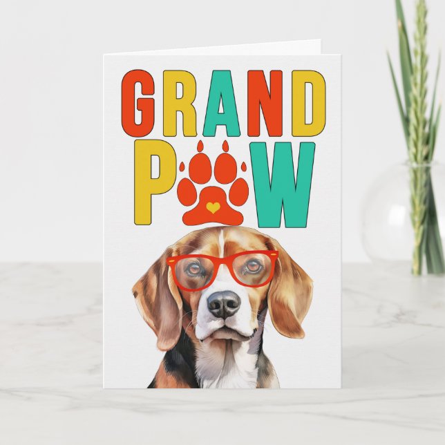 Cartes Pour Fêtes Annuelles Grand-Beagle GrandDOG Grand-parents  GrandPAW (Devant)