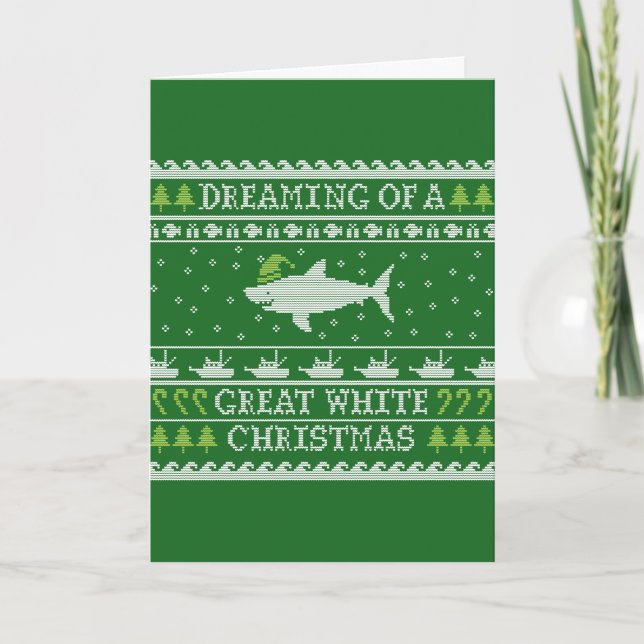 Cartes Pour Fêtes Annuelles Grand Blanc Noël Funny Laid Sweat Card (Devant)