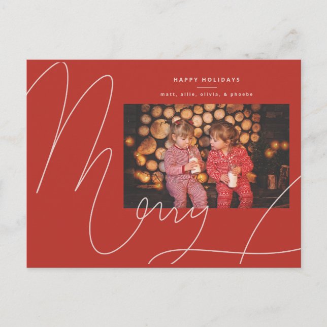Cartes Pour Fêtes Annuelles Grand Bold Joyeux Script amusant (Devant)