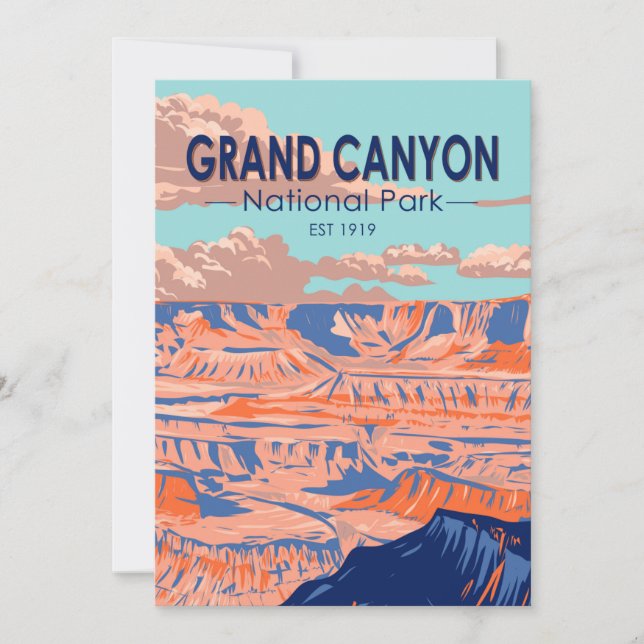 Cartes Pour Fêtes Annuelles Grand Canyon National Park Arizona Vintage (Devant)