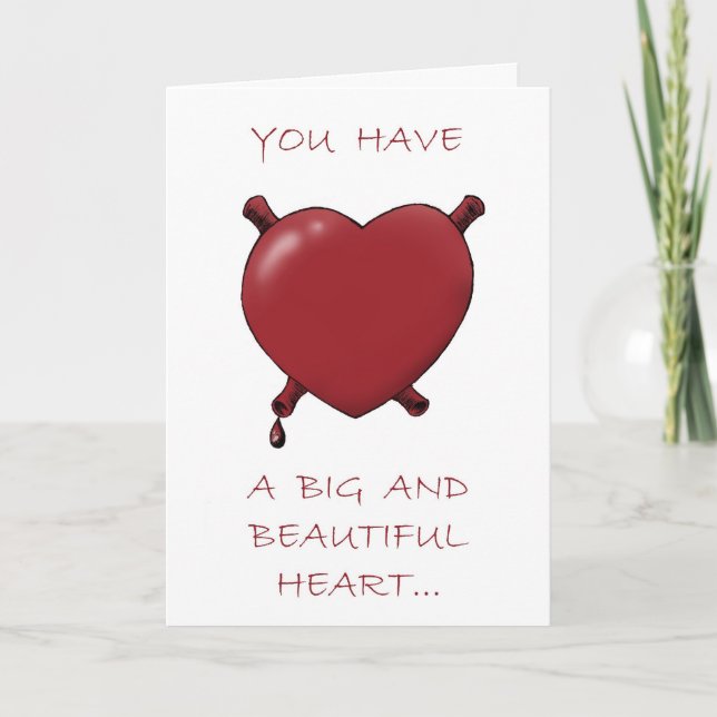Cartes Pour Fêtes Annuelles Grand Coeur et cerveaux juteux... (Devant)