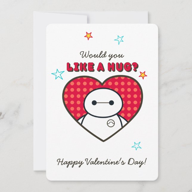 Cartes Pour Fêtes Annuelles Grand héros 6 | Baymax - Aimeriez-vous un câlin ? (Devant)