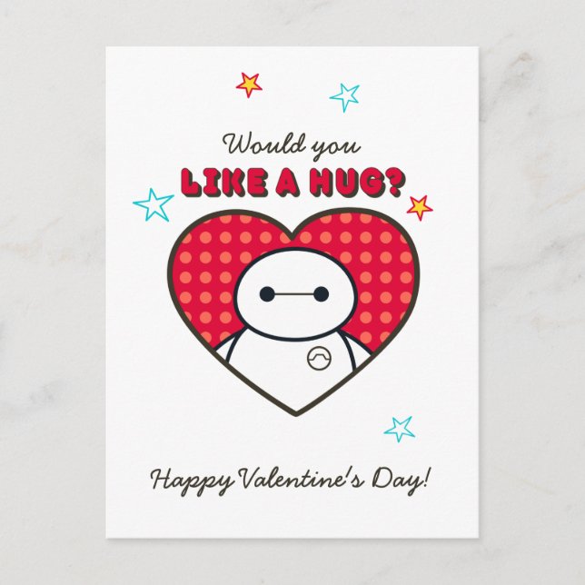 Cartes Pour Fêtes Annuelles Grand héros 6 | Baymax - Aimeriez-vous un câlin ? (Devant)