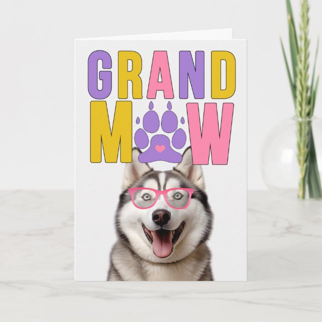 Cartes Pour Fêtes Annuelles Grand-Mat Malamute GrandDOG Grand-Parents Day (Devant)