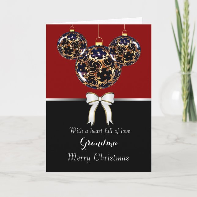 Cartes Pour Fêtes Annuelles Grand-mère / Joyeux Noël - Ampoules élégantes / Bo (Devant)