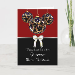 Cartes Pour Fêtes Annuelles Grand-mère / Joyeux Noël - Ampoules élégantes / Bo