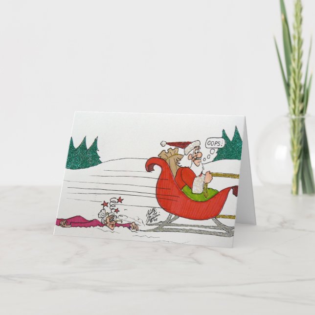 Cartes Pour Fêtes Annuelles Grand-mère s'est fait prendre par un renne (Devant)