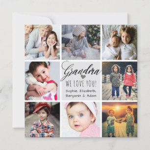 Cartes Pour Fêtes Annuelles Grand-mère We Love You Photo Collage