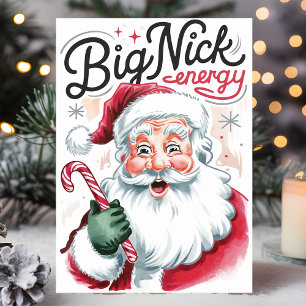 Cartes Pour Fêtes Annuelles Grand Nick Énergie Drôle de Père Noël Noël
