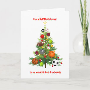 Cartes Pour Fêtes Annuelles Grand-parents Arbre de Noël Avec Boules