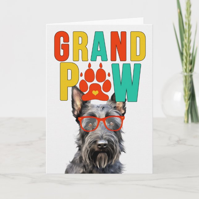 Cartes Pour Fêtes Annuelles Grand-parents GrandDOG écossais GrandPAW (Devant)