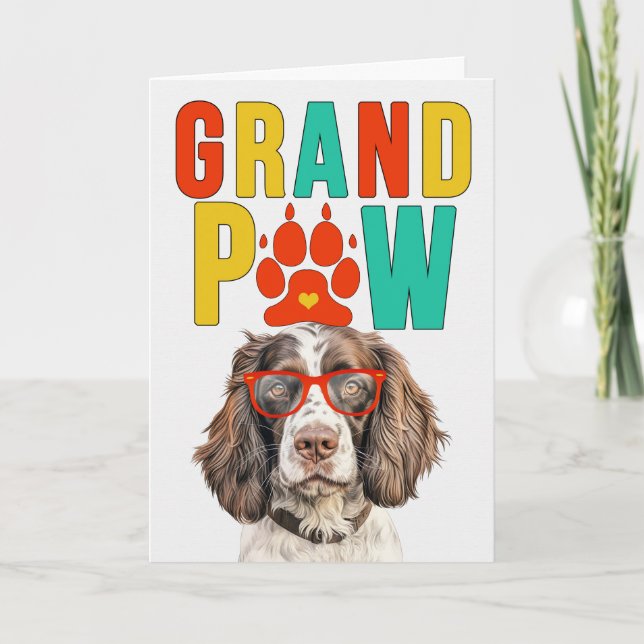 Cartes Pour Fêtes Annuelles Grand-parents GrandDOG Springer GrandPAW (Devant)