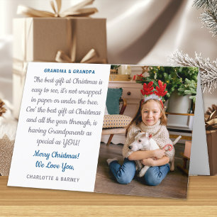 Cartes Pour Fêtes Annuelles Grand-parents personnalisés Poème de Noël Photo