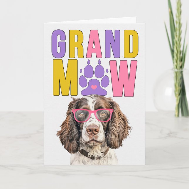 Cartes Pour Fêtes Annuelles Grand-père Grand-père GrandDOG GrandMAW Springer (Devant)