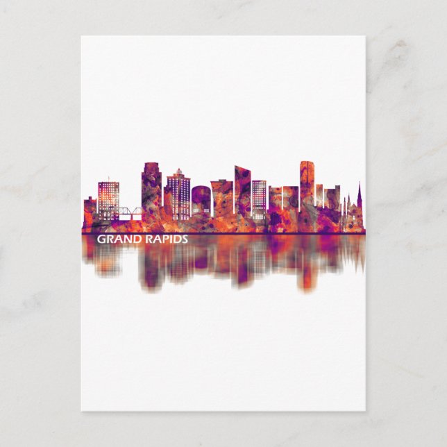 Cartes Pour Fêtes Annuelles Grand Rapids Michigan Skyline (Devant)