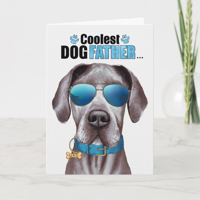 Cartes Pour Fêtes Annuelles Grande Dane Chien Coolest Papa Fête des pères (Devant)