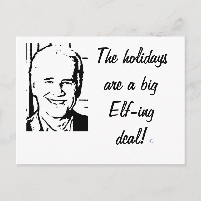 Cartes Pour Fêtes Annuelles Grande Elf-ing affaire de Joe Biden (Devant)