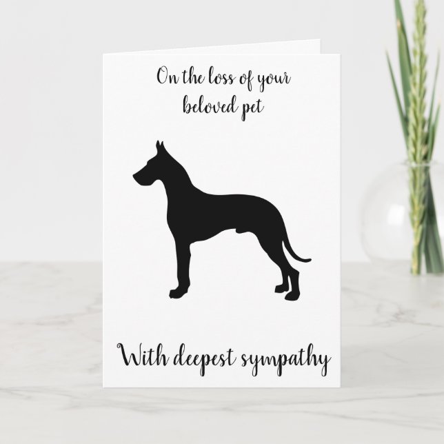 Cartes Pour Fêtes Annuelles Grande silhouette de chien Dane personnalisées car (Devant)