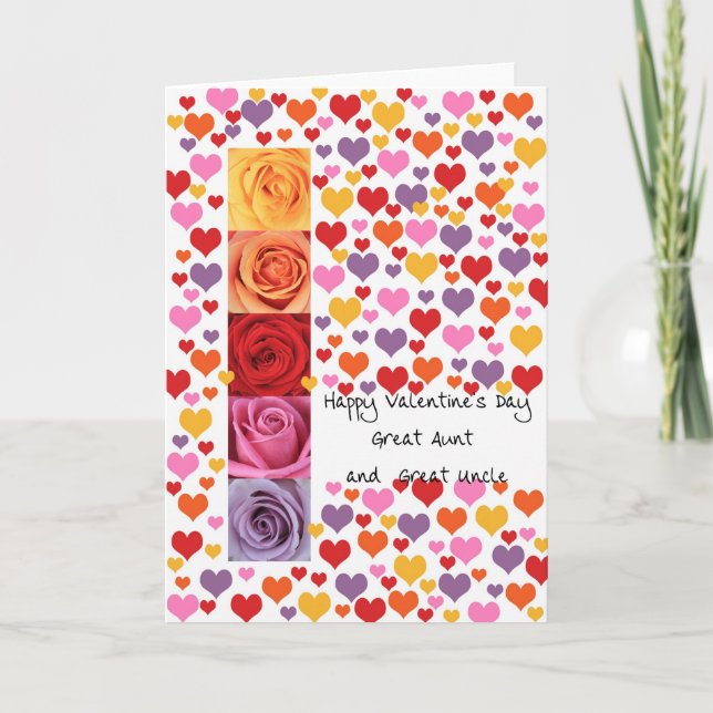 Cartes Pour Fêtes Annuelles Grande tante et grande tante Coloured Valentine's  (Devant)